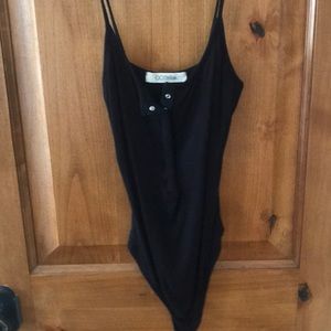 Black button up bodysuit